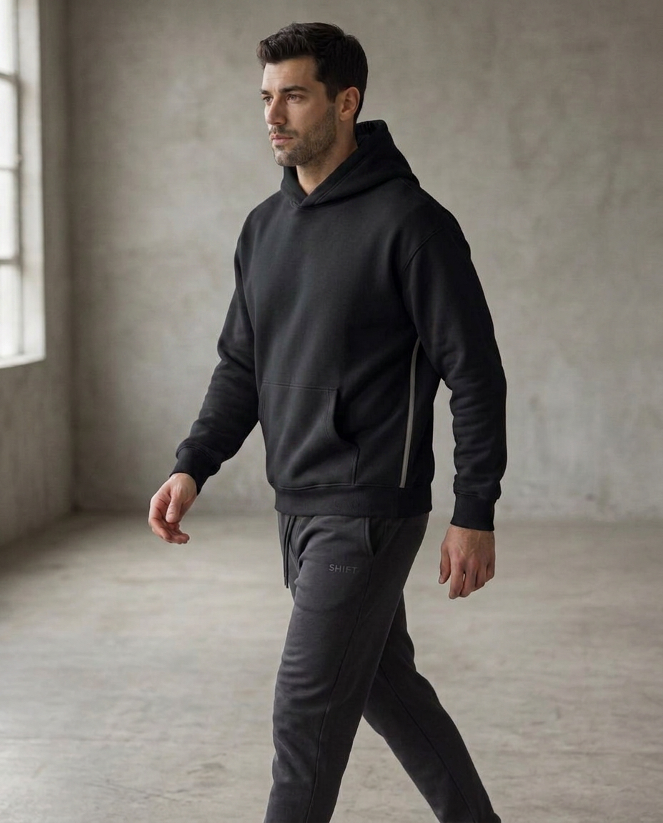 SHIFT Midweight Zip Hoodie in Black