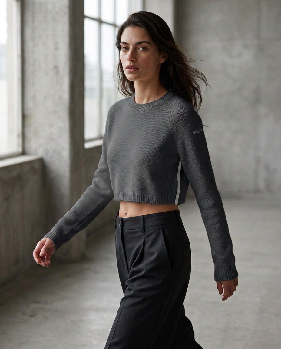 SHIFT Merino Layer Crew in Charcoal